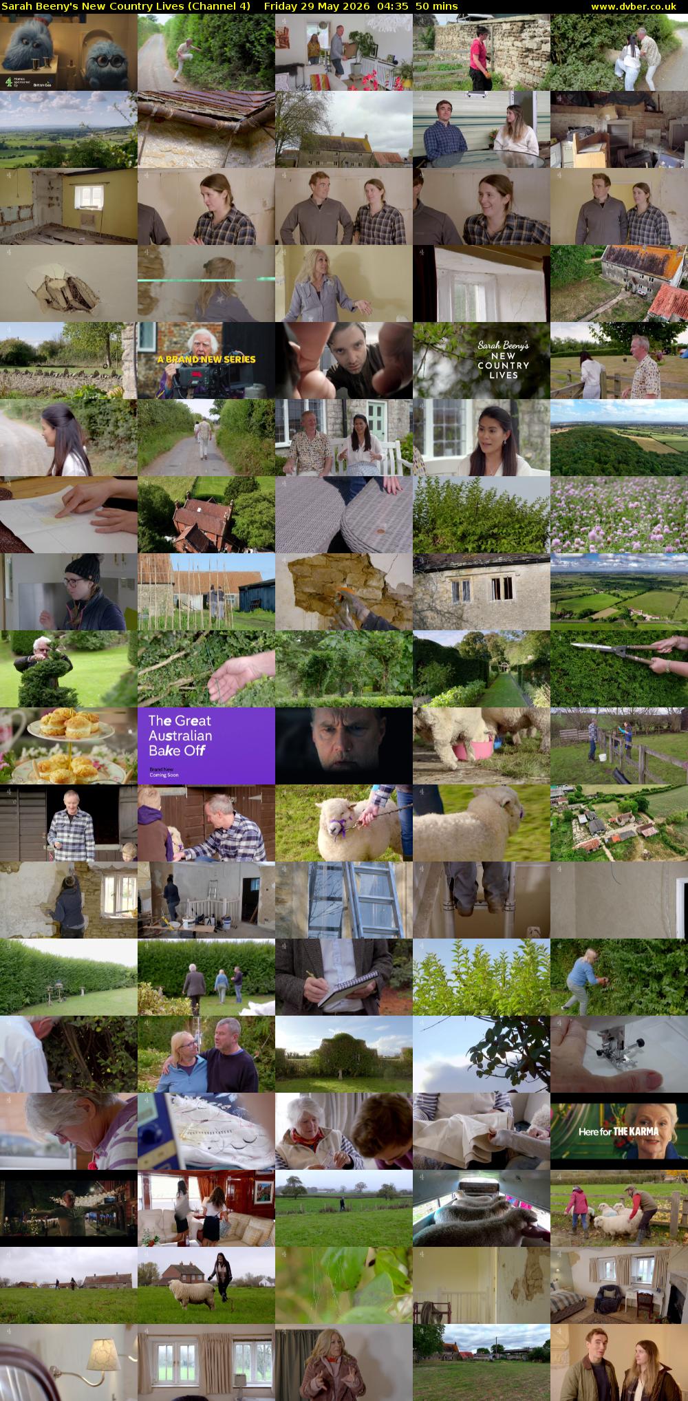 Sarah Beeny's New Country Lives (Channel 4) Friday 29 May 2026 04:35 - 05:25