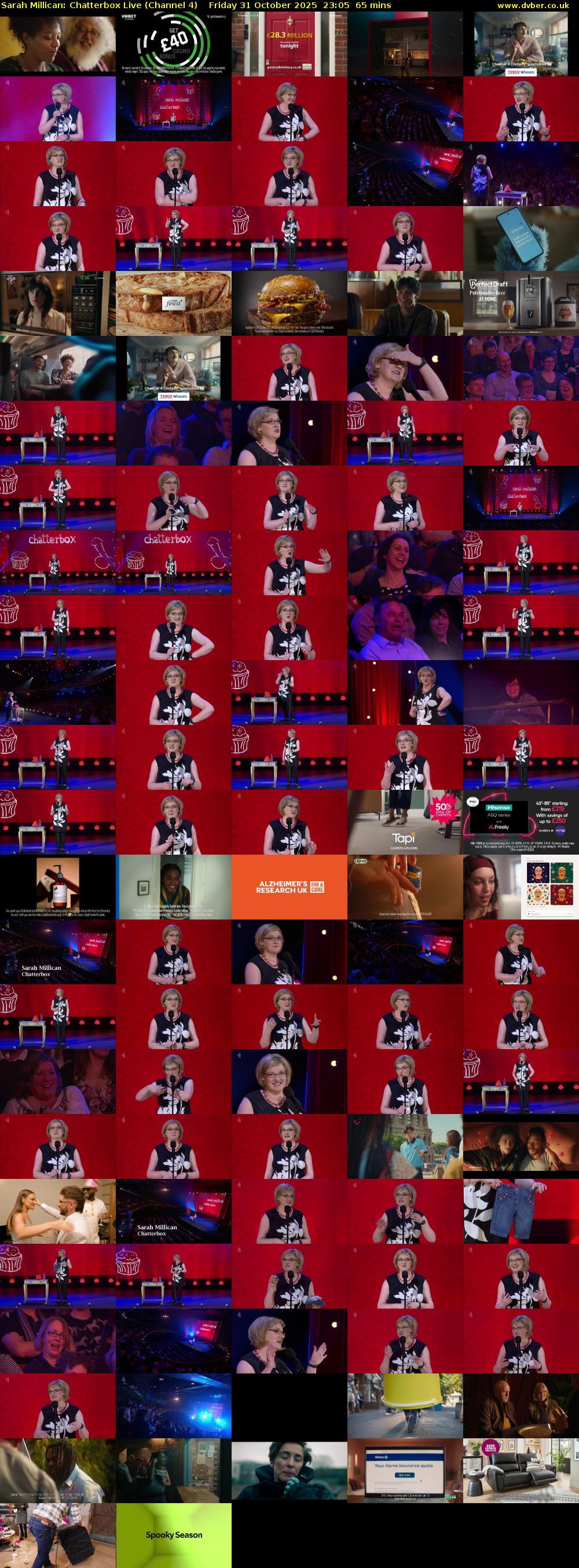 Sarah Millican: Chatterbox Live (Channel 4) Friday 31 October 2025 23:05 - 00:10