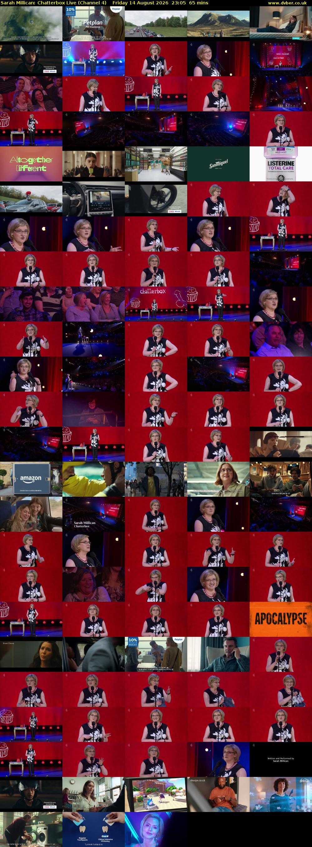 Sarah Millican: Chatterbox Live (Channel 4) Friday 14 August 2026 23:05 - 00:10