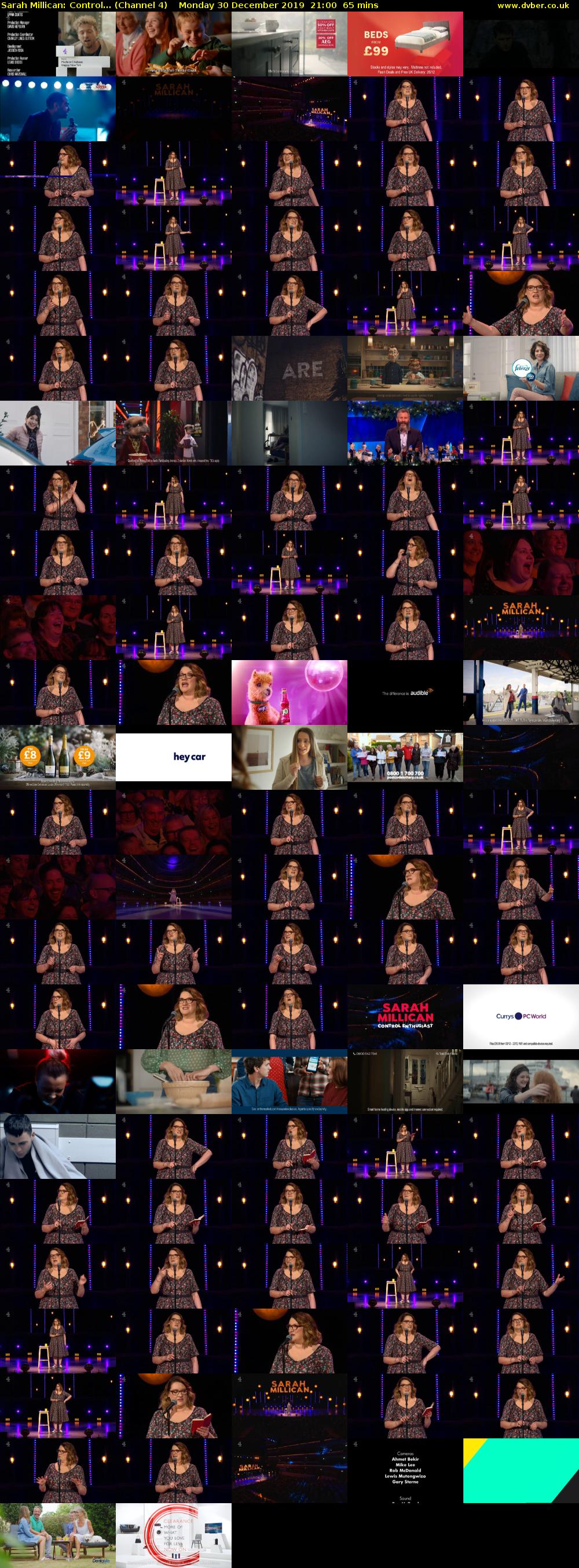 Sarah Millican: Control... (Channel 4) Monday 30 December 2019 21:00 - 22:05