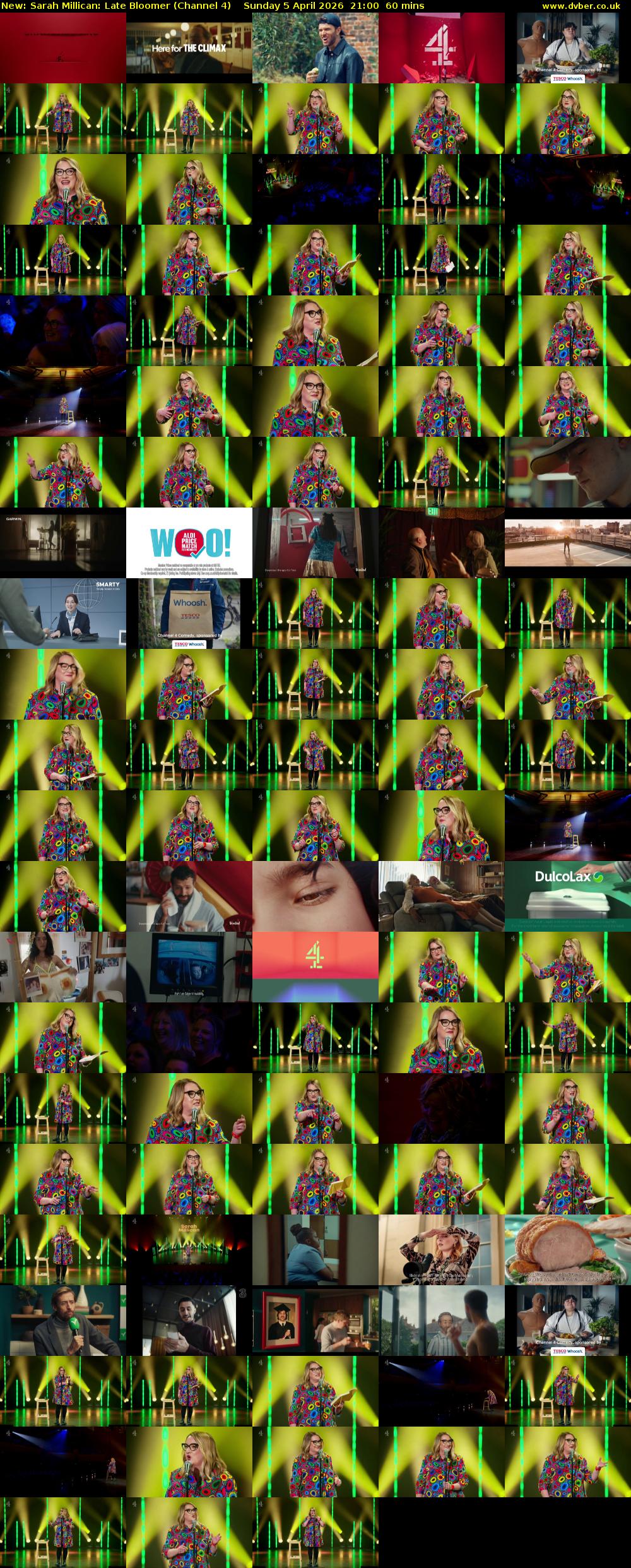 Sarah Millican: Late Bloomer (Channel 4) Sunday 5 April 2026 21:00 - 22:00