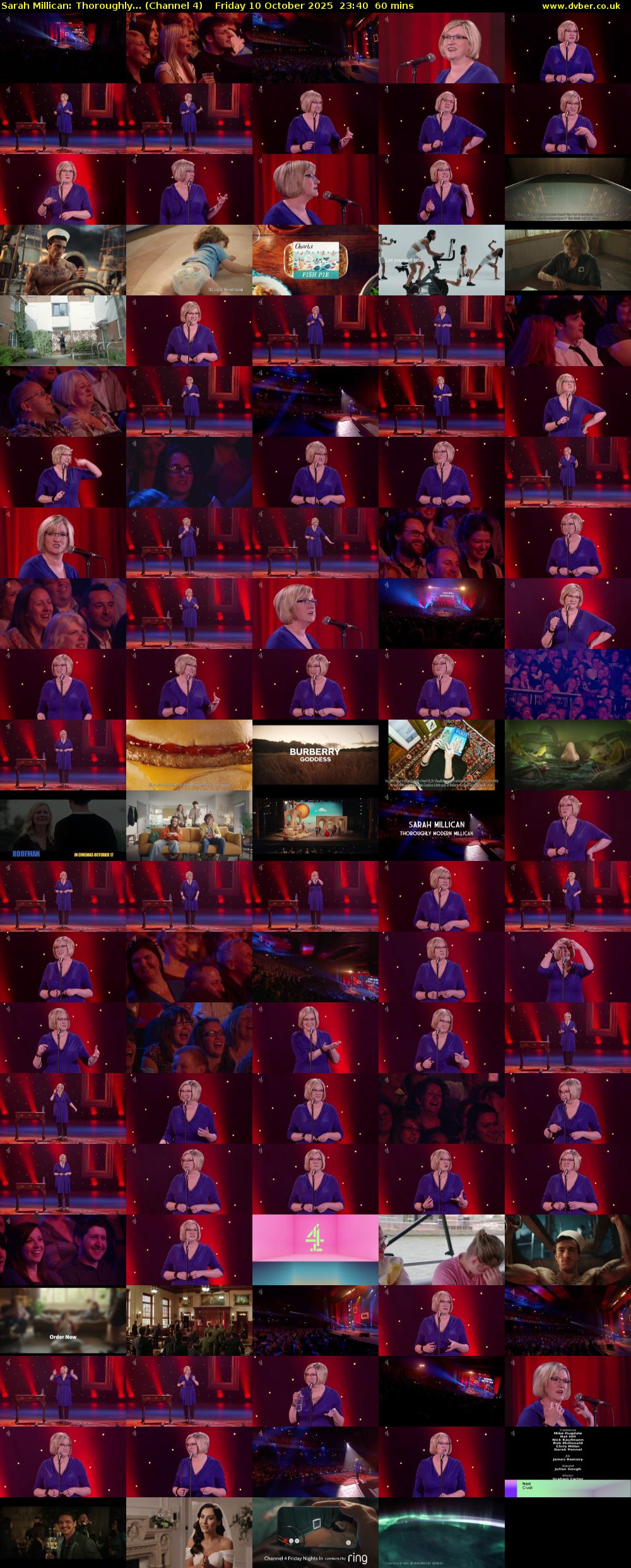 Sarah Millican: Thoroughly... (Channel 4) Friday 10 October 2025 23:40 - 00:40