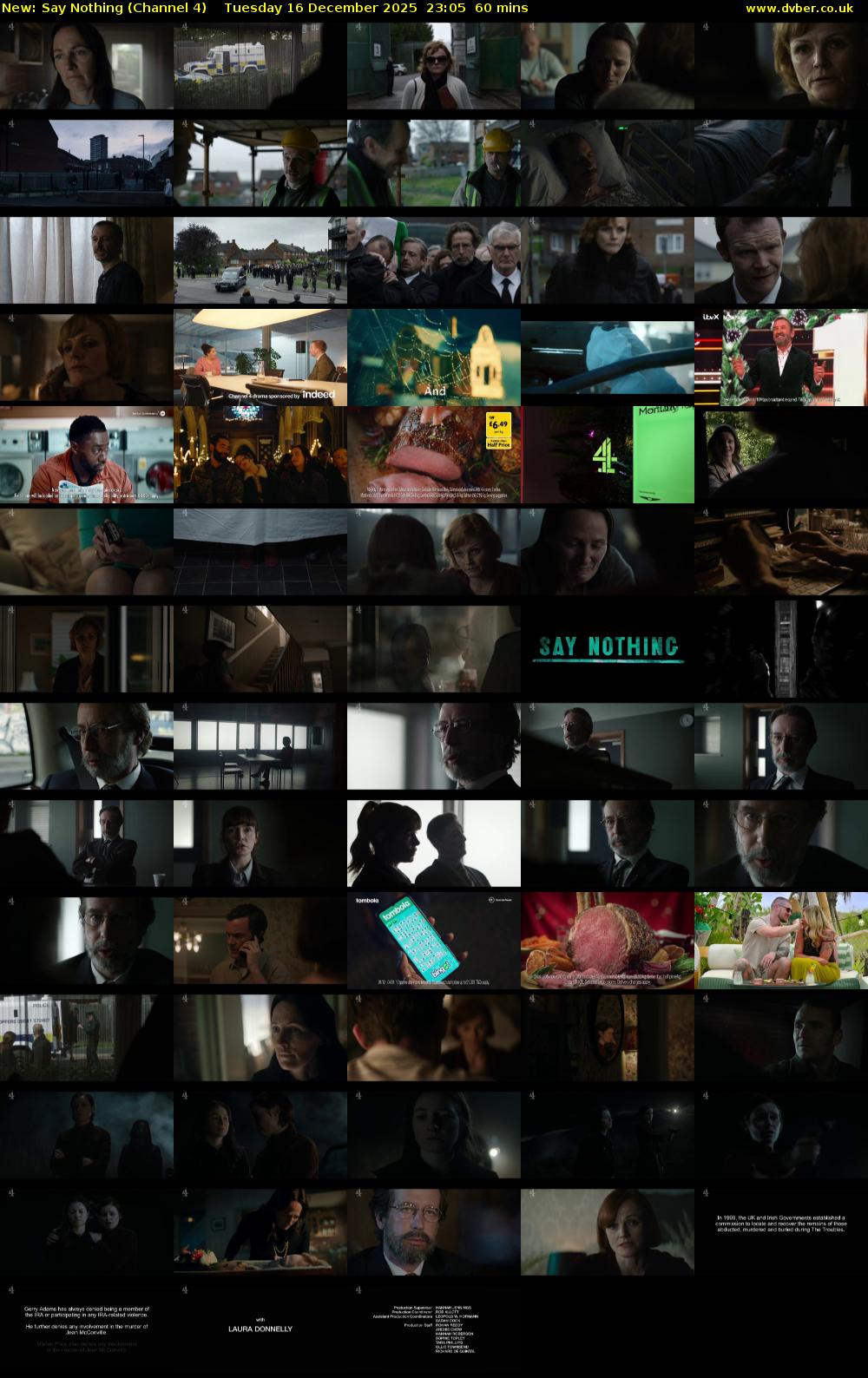 Say Nothing (Channel 4) Tuesday 16 December 2025 23:05 - 00:05