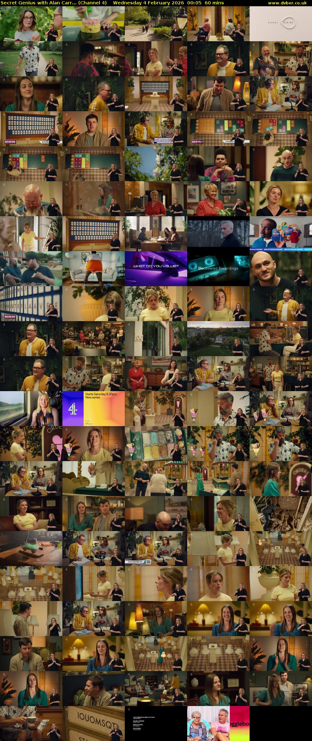 Secret Genius with Alan Carr... (Channel 4) Wednesday 4 February 2026 00:05 - 01:05