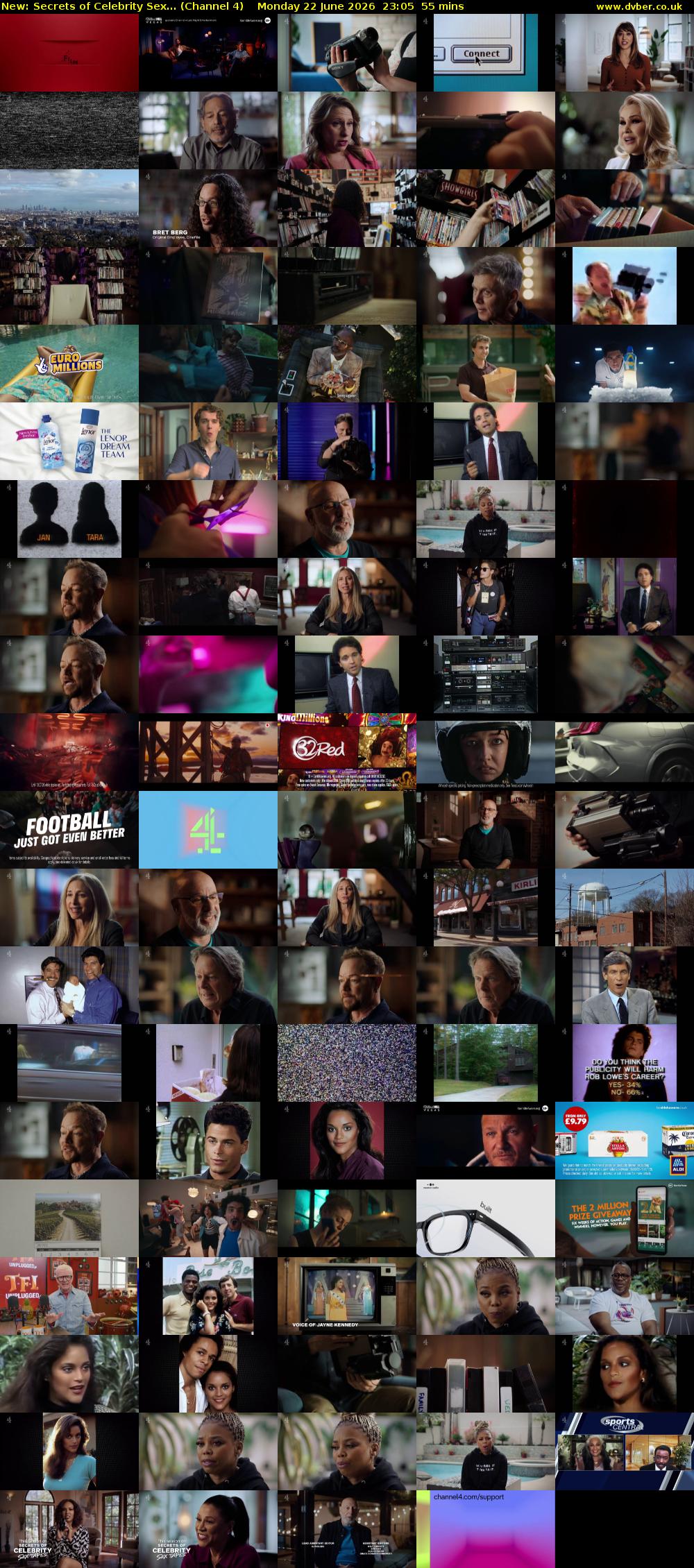 Secrets of Celebrity Sex... (Channel 4) Monday 22 June 2026 23:05 - 00:00
