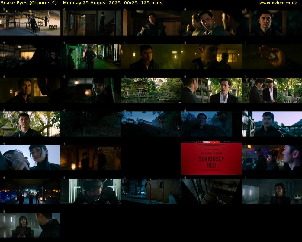 Snake Eyes (Channel 4) Monday 25 August 2025 00:25 - 02:30
