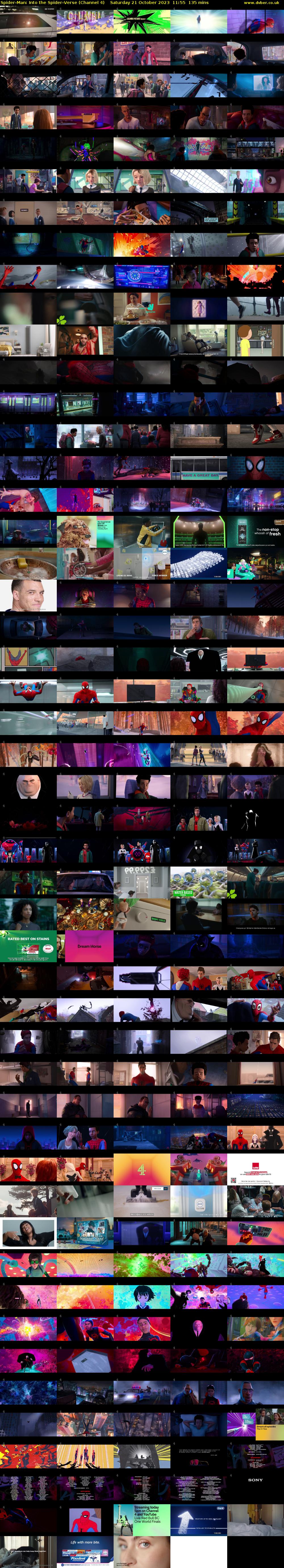 Spider-Man: Into the Spider-Verse (Channel 4) Saturday 21 October 2023 11:55 - 14:10
