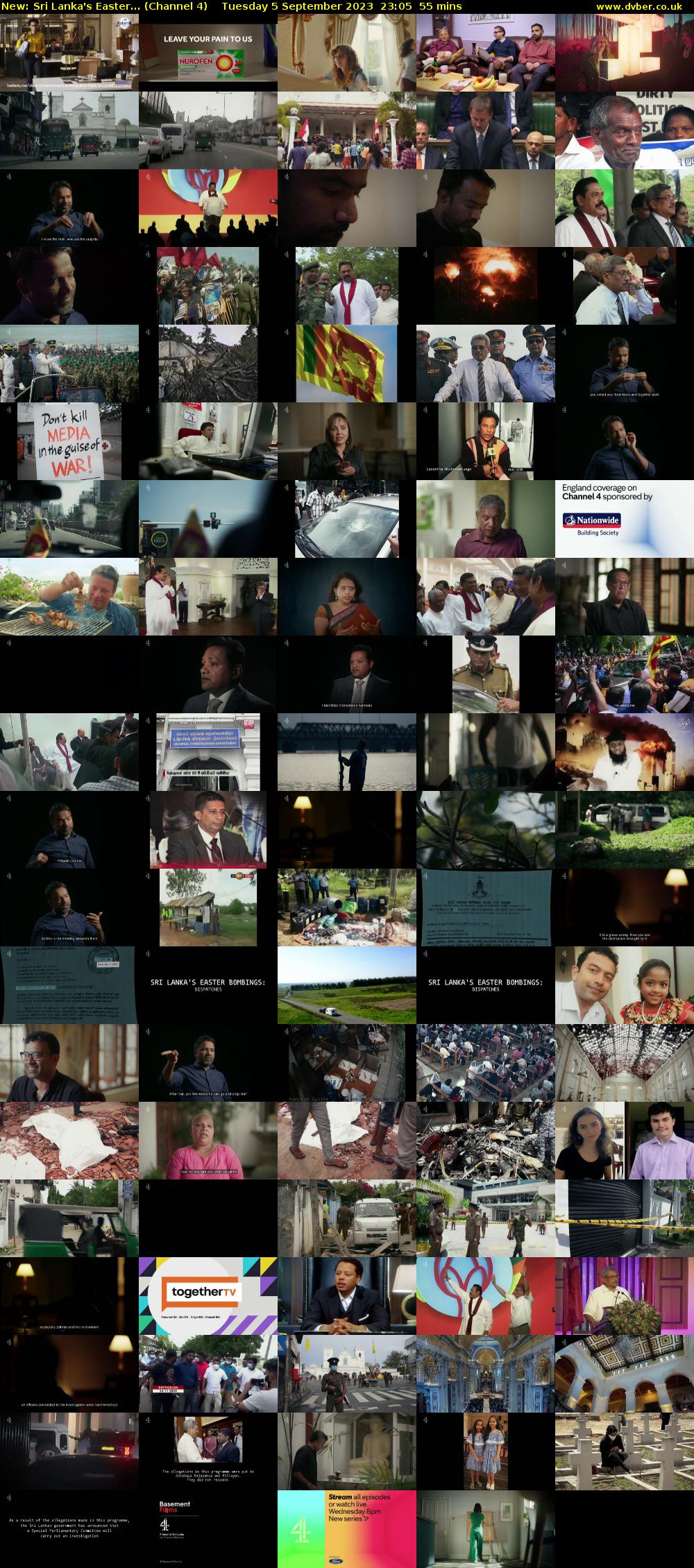 Sri Lanka's Easter... (Channel 4) Tuesday 5 September 2023 23:05 - 00:00