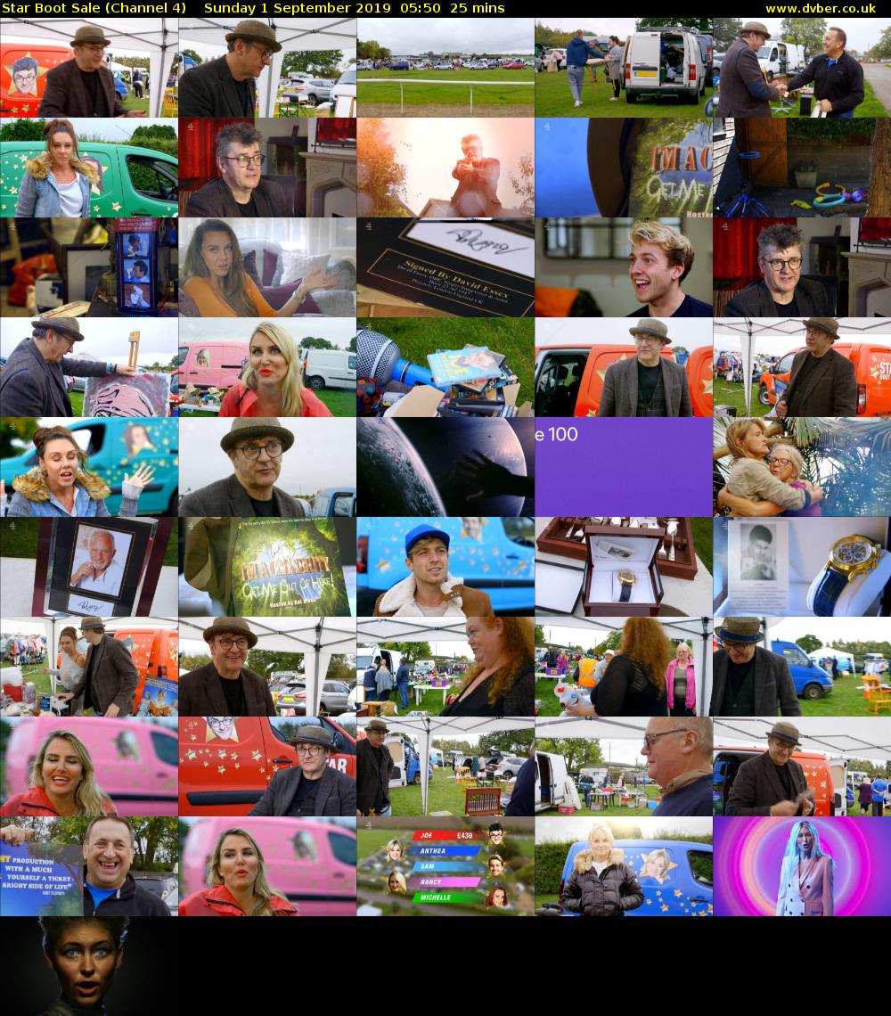 Star Boot Sale (Channel 4) Sunday 1 September 2019 05:50 - 06:15