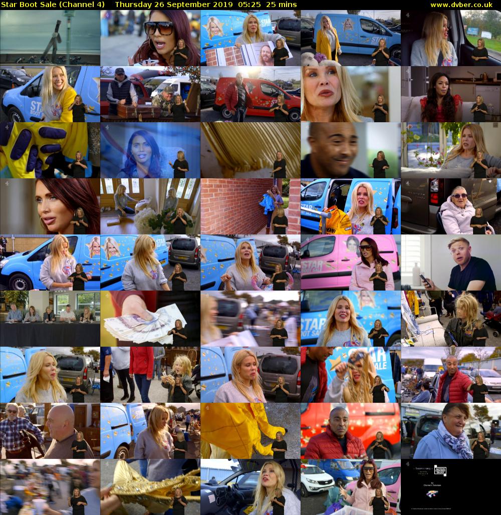 Star Boot Sale (Channel 4) Thursday 26 September 2019 05:25 - 05:50