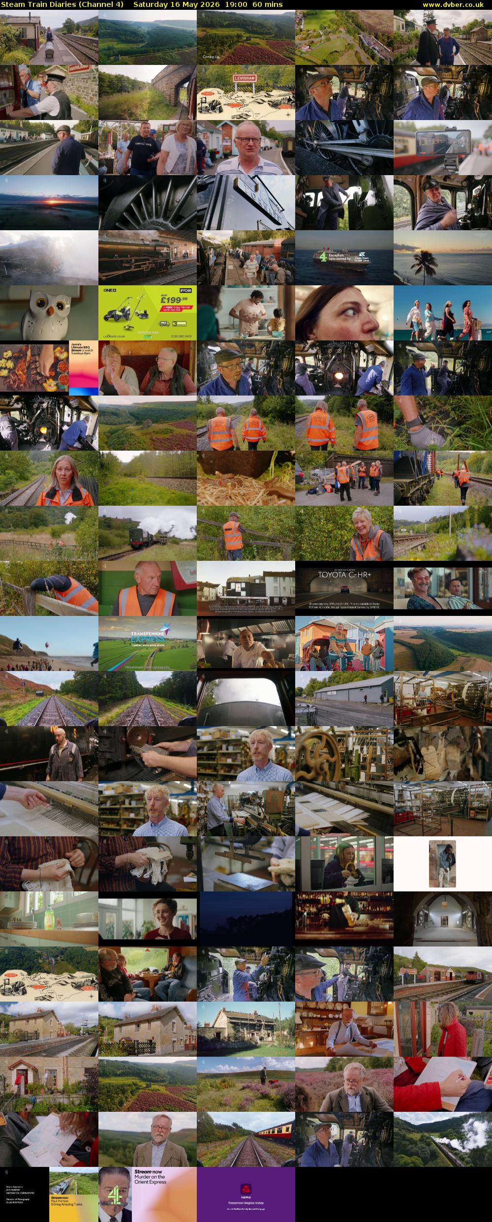Steam Train Diaries (Channel 4) Saturday 16 May 2026 19:00 - 20:00
