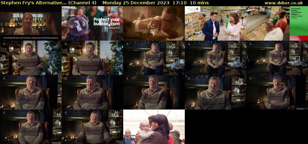 Stephen Fry's Alternative... (Channel 4) Monday 25 December 2023 17:10 - 17:20