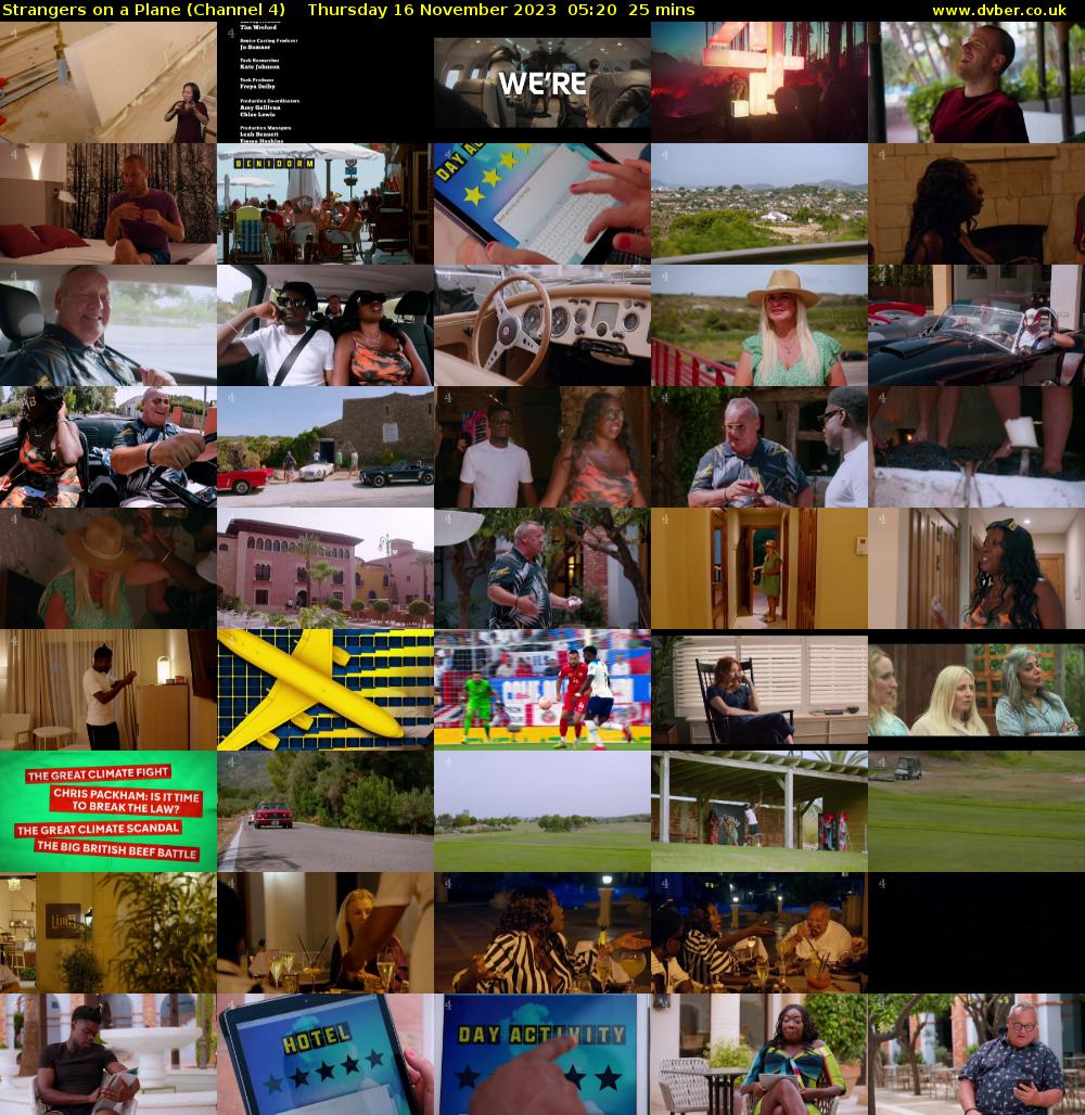 Strangers on a Plane (Channel 4) Thursday 16 November 2023 05:20 - 05:45