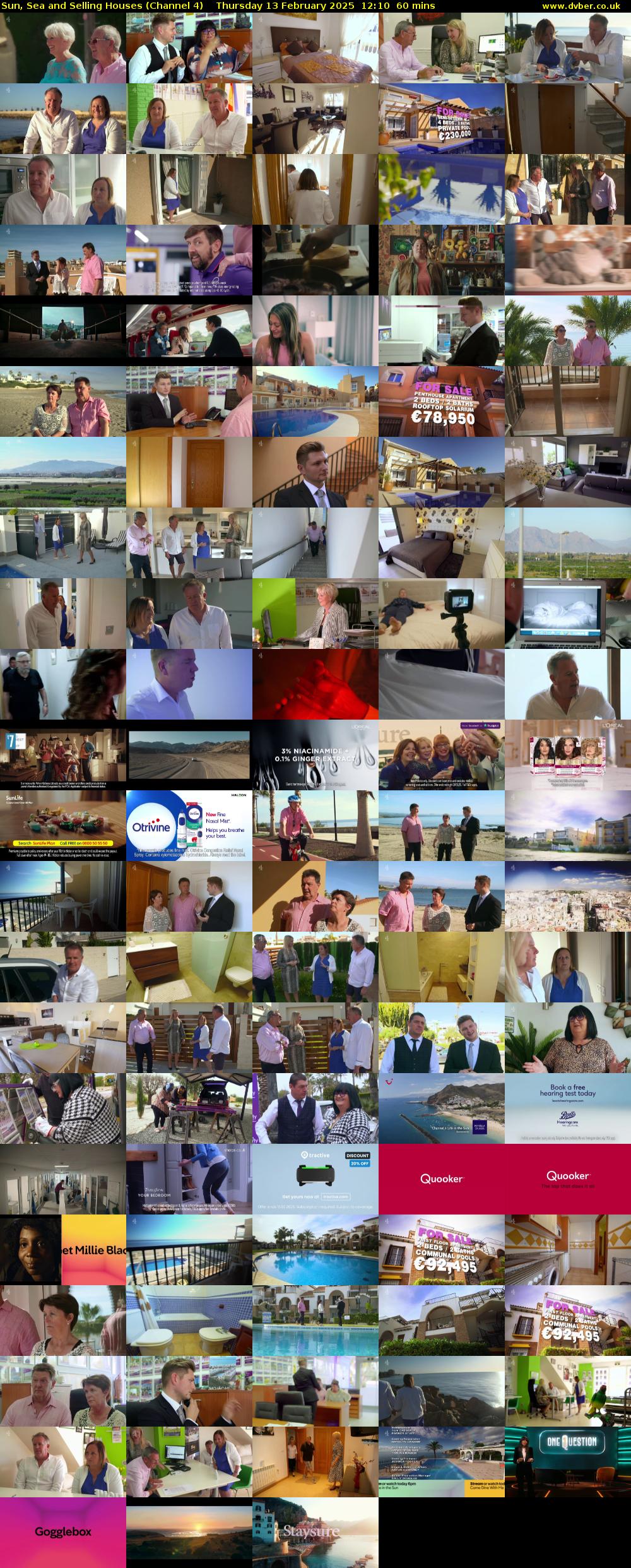 Sun, Sea and Selling Houses (Channel 4) Thursday 13 February 2025 12:10 - 13:10