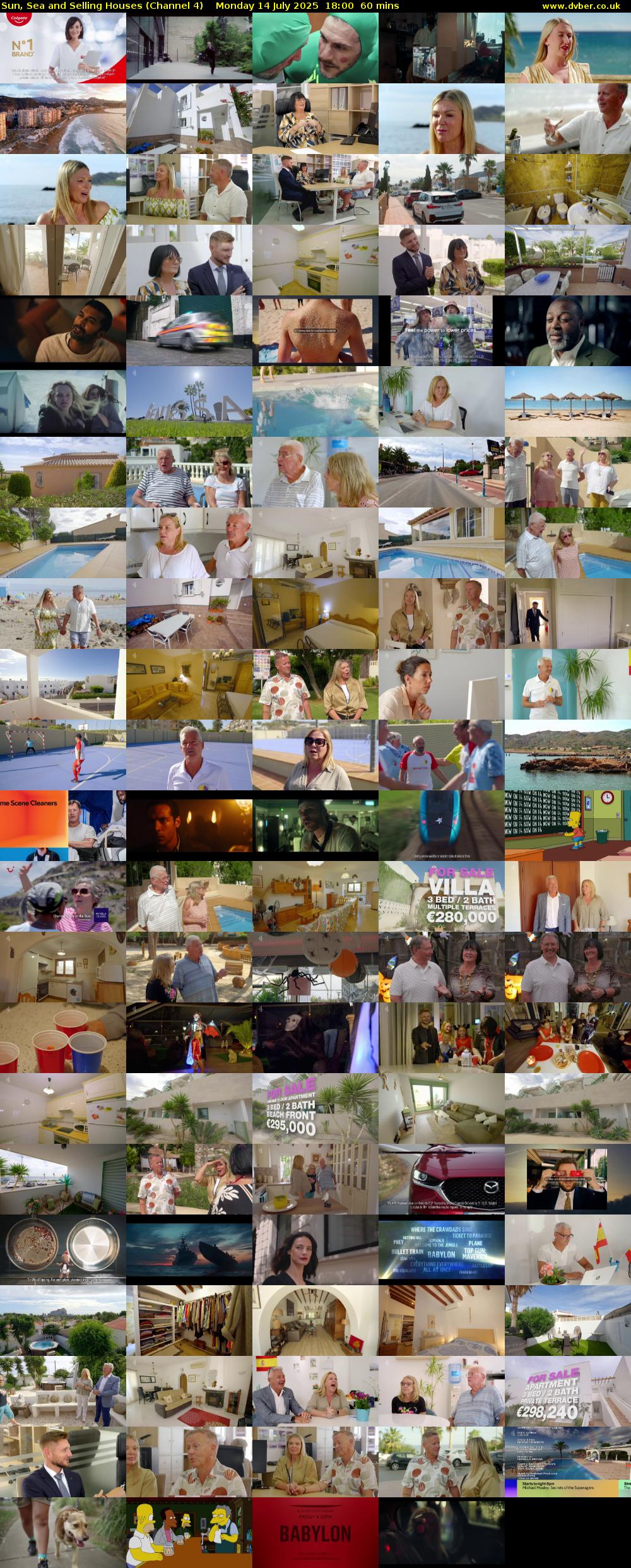 Sun, Sea and Selling Houses (Channel 4) Monday 14 July 2025 18:00 - 19:00