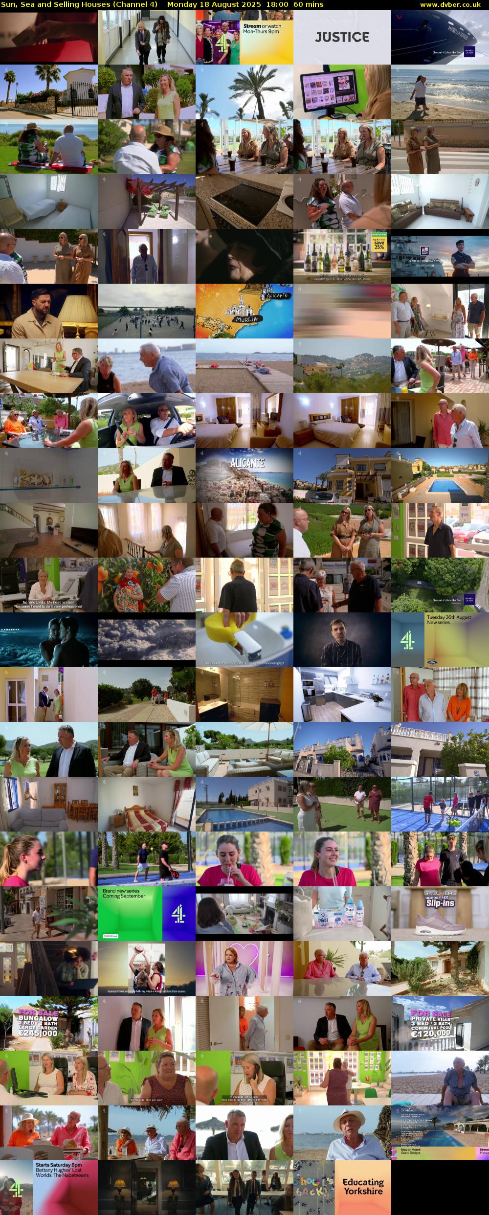 Sun, Sea and Selling Houses (Channel 4) Monday 18 August 2025 18:00 - 19:00