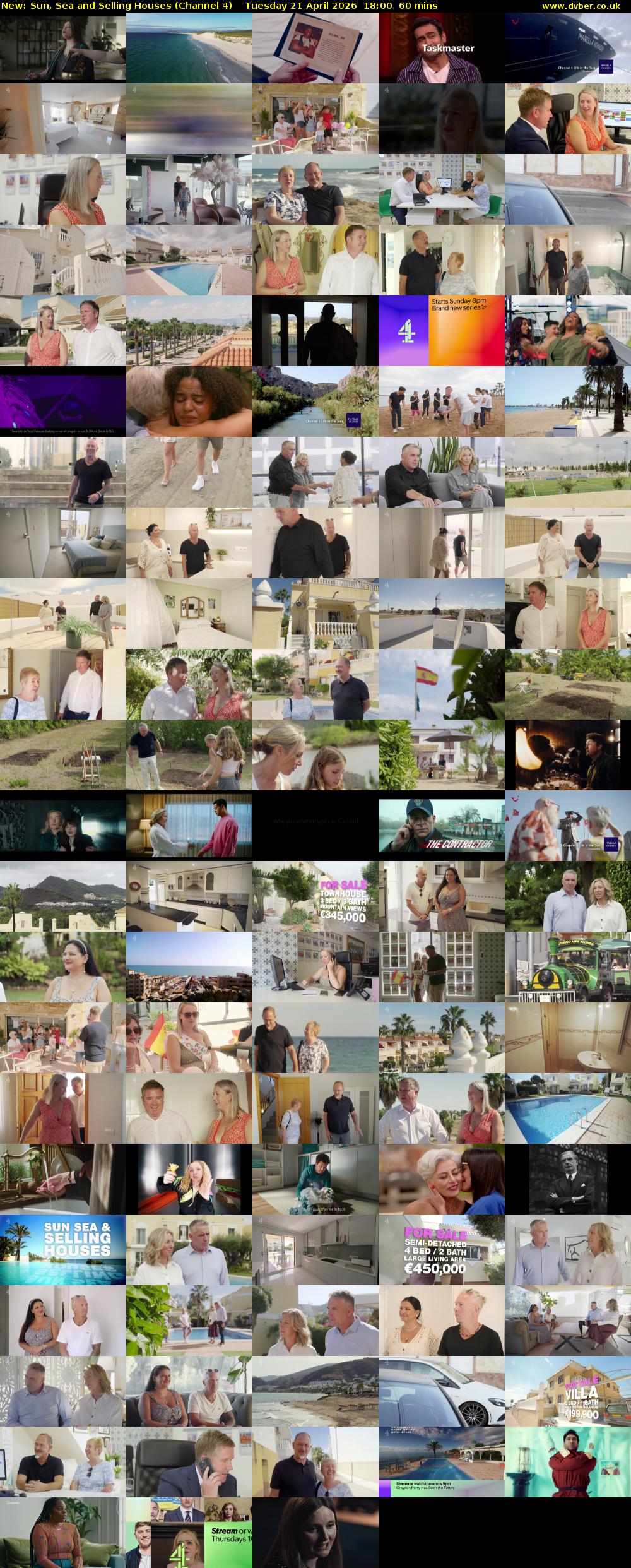 Sun, Sea and Selling Houses (Channel 4) Tuesday 21 April 2026 18:00 - 19:00