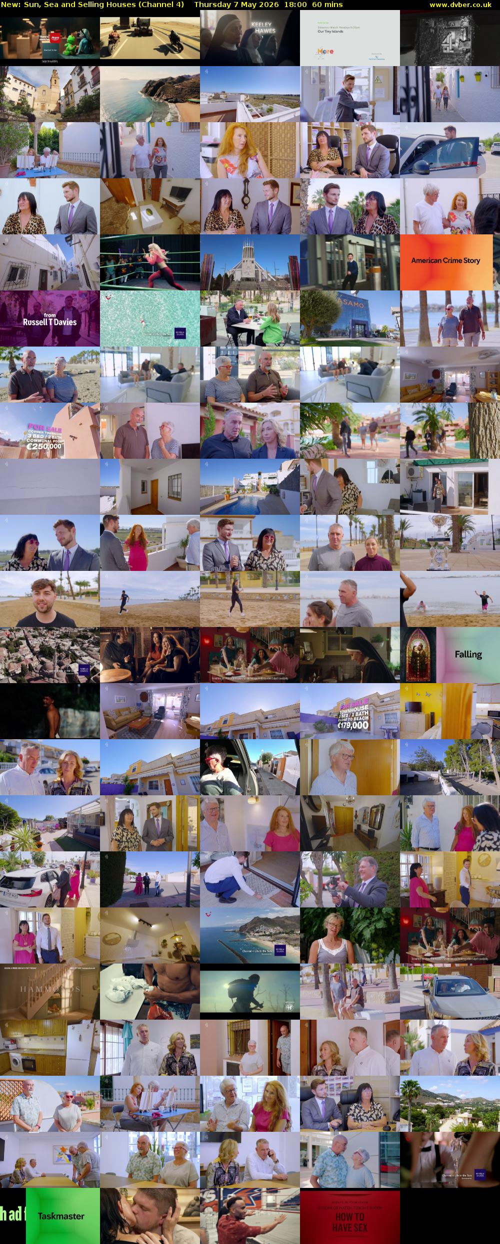 Sun, Sea and Selling Houses (Channel 4) Thursday 7 May 2026 18:00 - 19:00