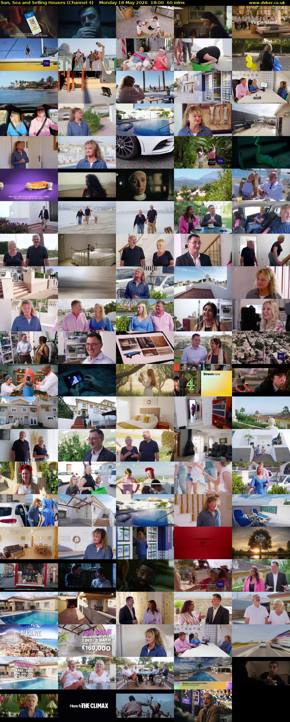 Sun, Sea and Selling Houses (Channel 4) Monday 18 May 2026 18:00 - 19:00