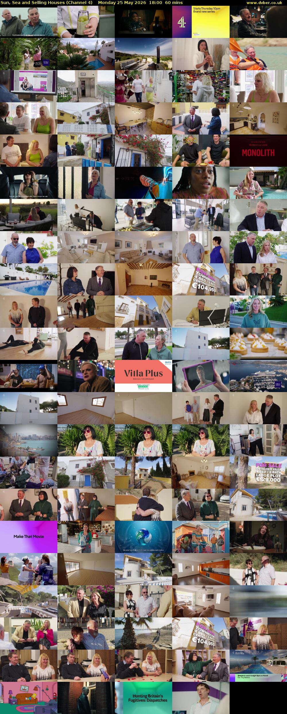 Sun, Sea and Selling Houses (Channel 4) Monday 25 May 2026 18:00 - 19:00