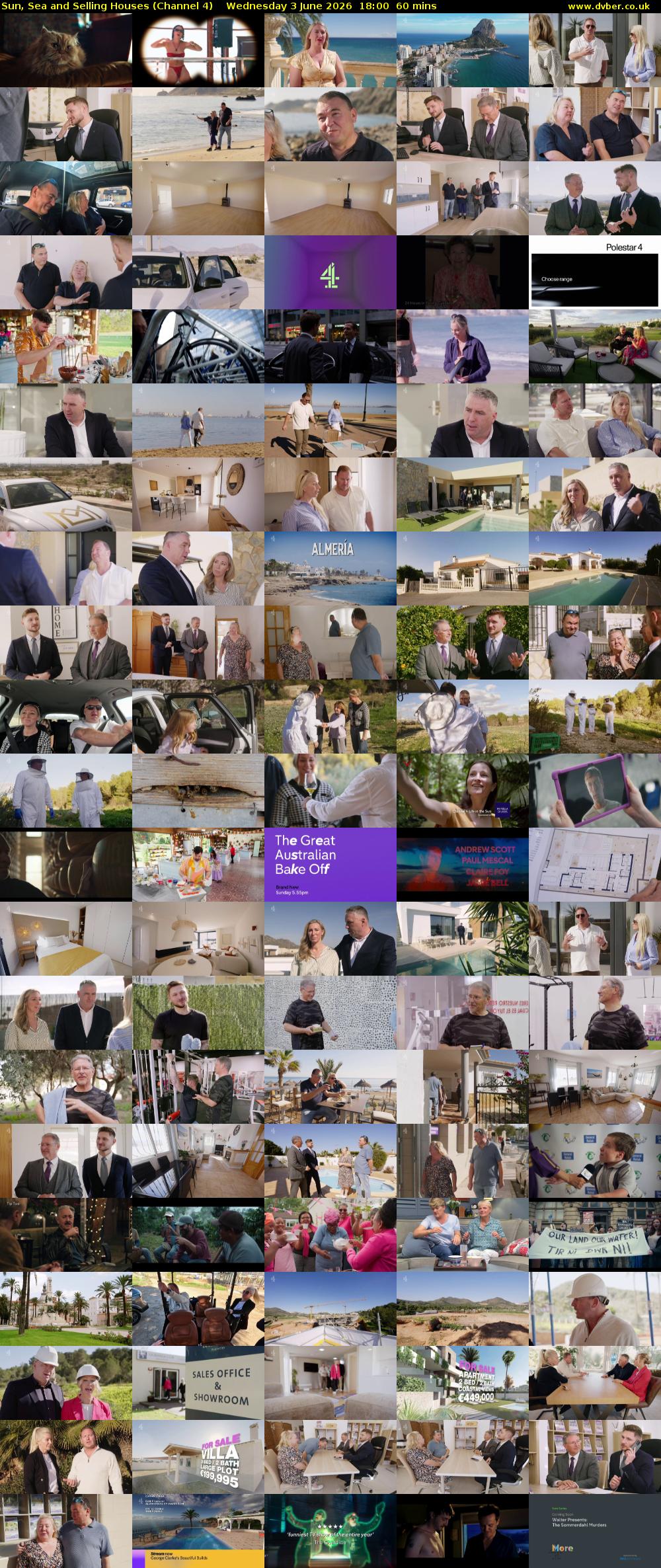 Sun, Sea and Selling Houses (Channel 4) Wednesday 3 June 2026 18:00 - 19:00