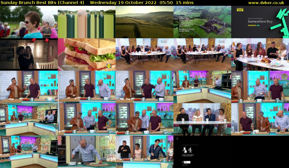Sunday Brunch Best Bits (Channel 4) Wednesday 19 October 2022 05:50 - 06:05