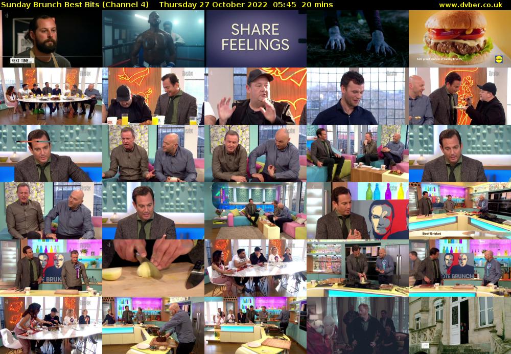Sunday Brunch Best Bits (Channel 4) Thursday 27 October 2022 05:45 - 06:05