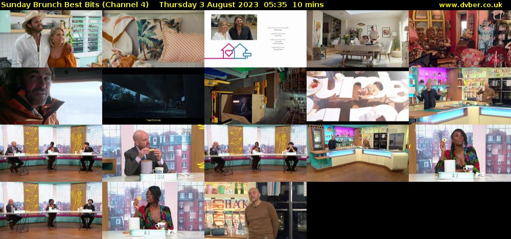 Sunday Brunch Best Bits (Channel 4) Thursday 3 August 2023 05:35 - 05:45