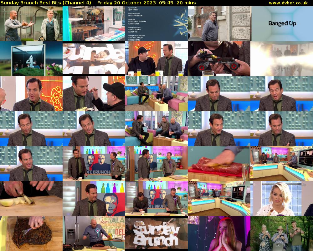 Sunday Brunch Best Bits (Channel 4) Friday 20 October 2023 05:45 - 06:05