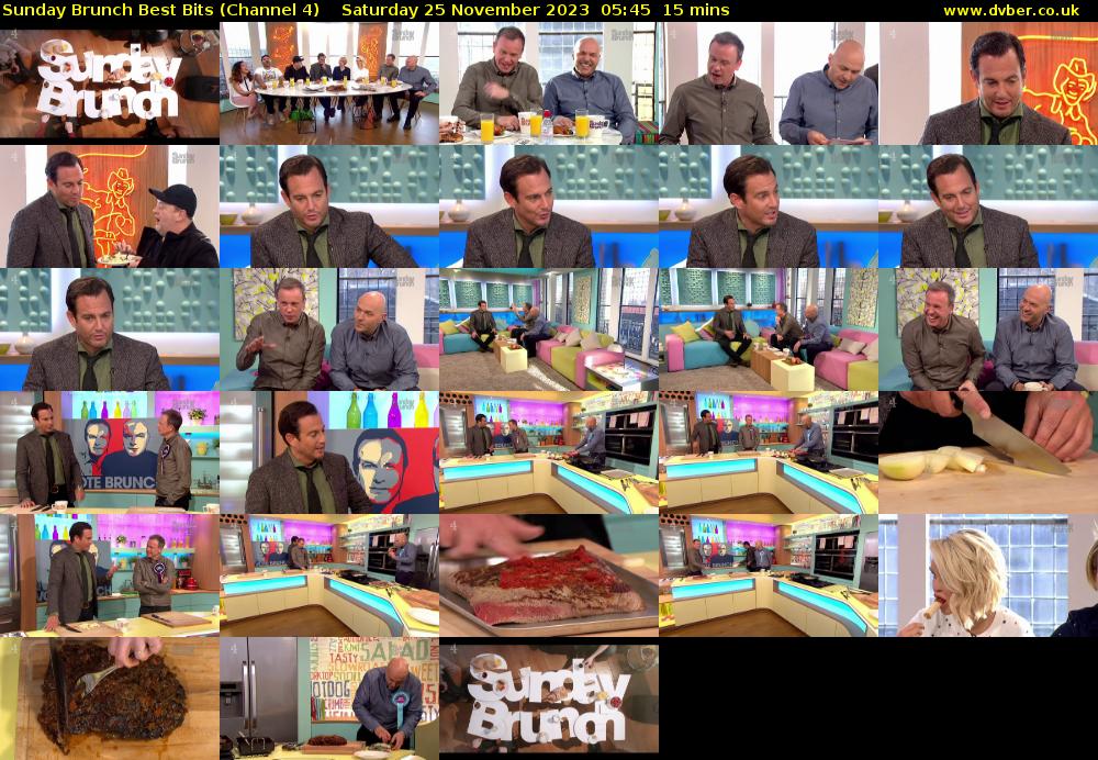 Sunday Brunch Best Bits (Channel 4) Saturday 25 November 2023 05:45 - 06:00