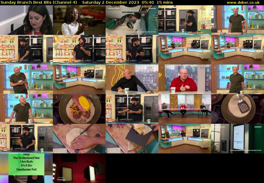 Sunday Brunch Best Bits (Channel 4) Saturday 2 December 2023 05:40 - 05:55