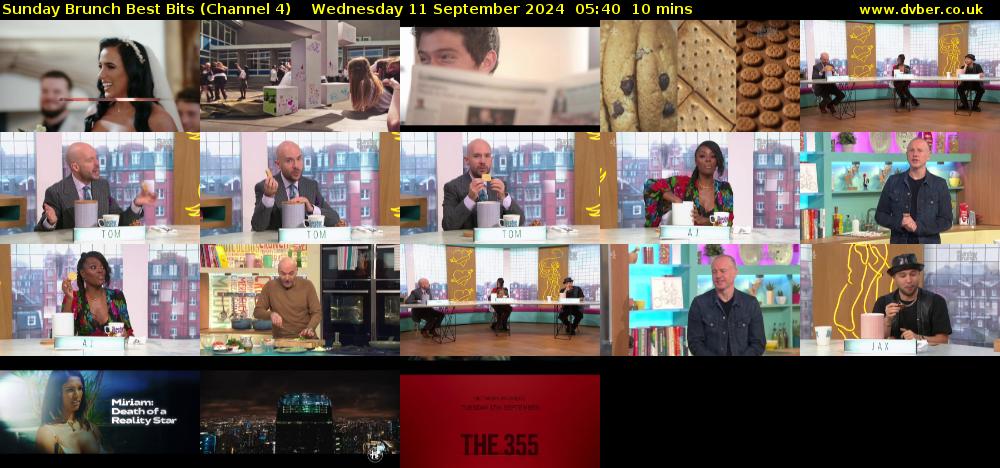 Sunday Brunch Best Bits (Channel 4) Wednesday 11 September 2024 05:40 - 05:50