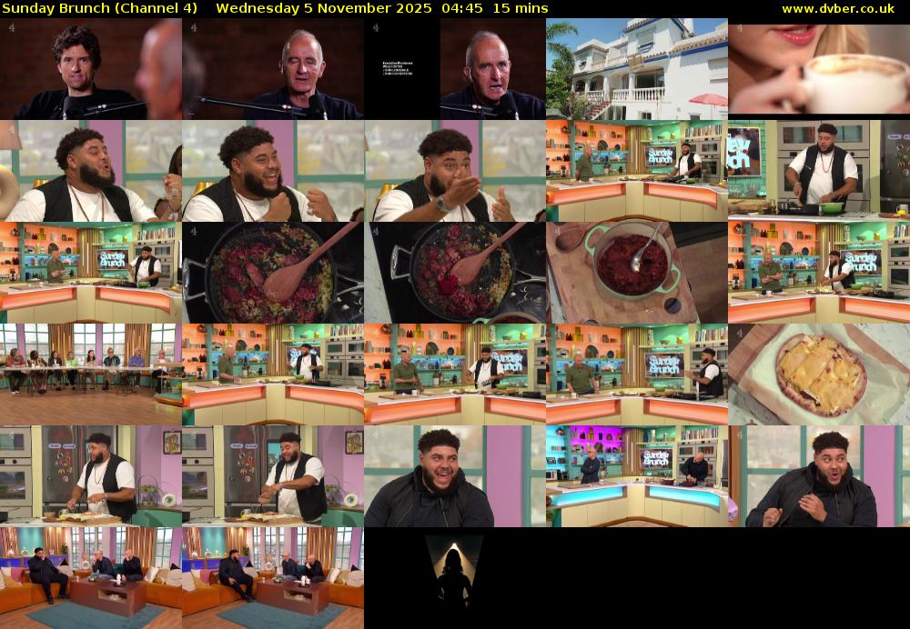 Sunday Brunch (Channel 4) Wednesday 5 November 2025 04:45 - 05:00
