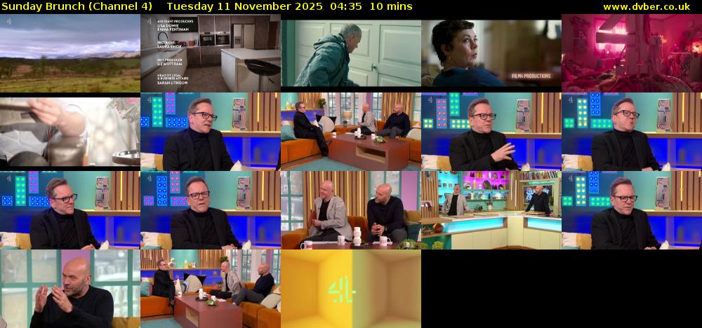 Sunday Brunch (Channel 4) Tuesday 11 November 2025 04:35 - 04:45