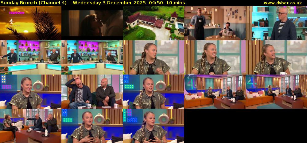 Sunday Brunch (Channel 4) Wednesday 3 December 2025 04:50 - 05:00
