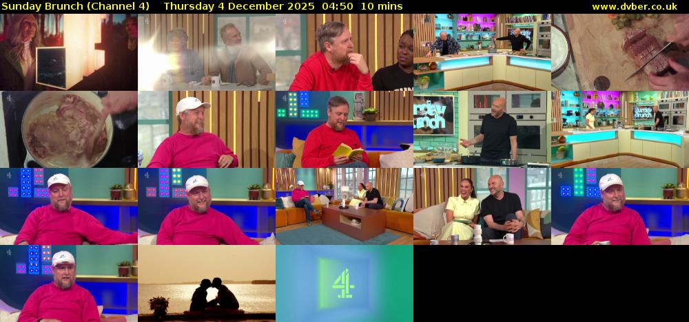 Sunday Brunch (Channel 4) Thursday 4 December 2025 04:50 - 05:00