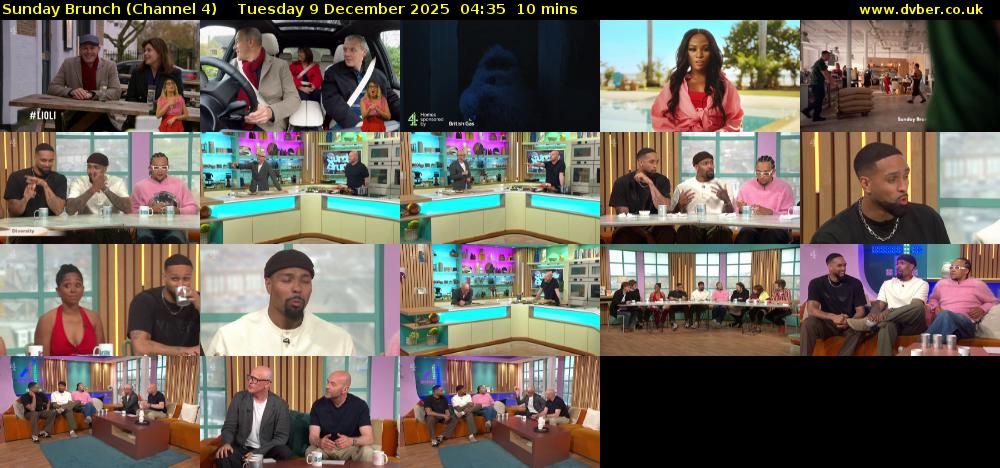 Sunday Brunch (Channel 4) Tuesday 9 December 2025 04:35 - 04:45