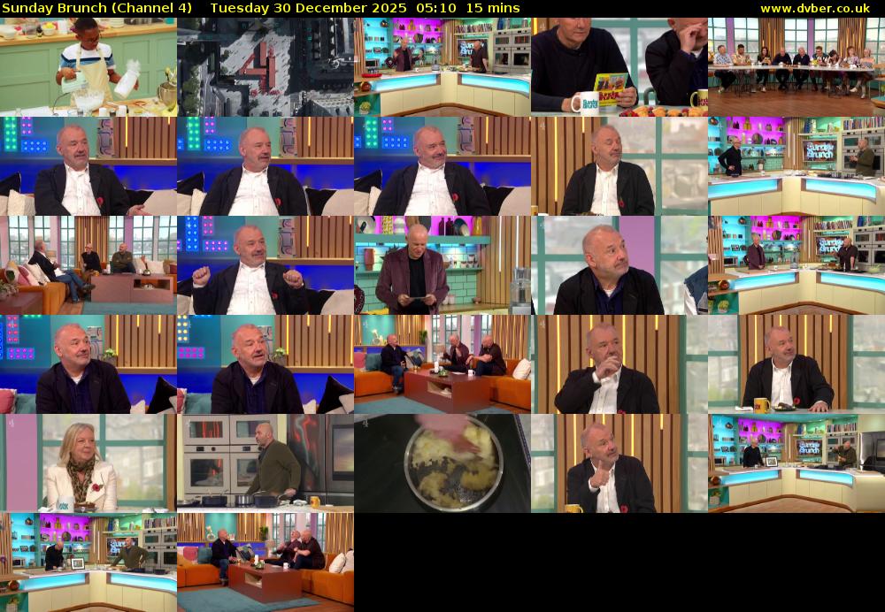 Sunday Brunch (Channel 4) Tuesday 30 December 2025 05:10 - 05:25