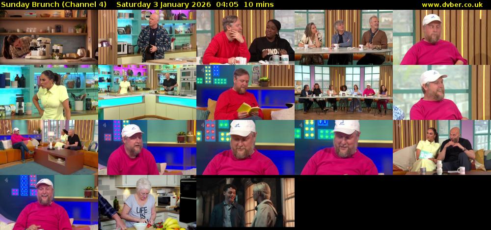 Sunday Brunch (Channel 4) Saturday 3 January 2026 04:05 - 04:15