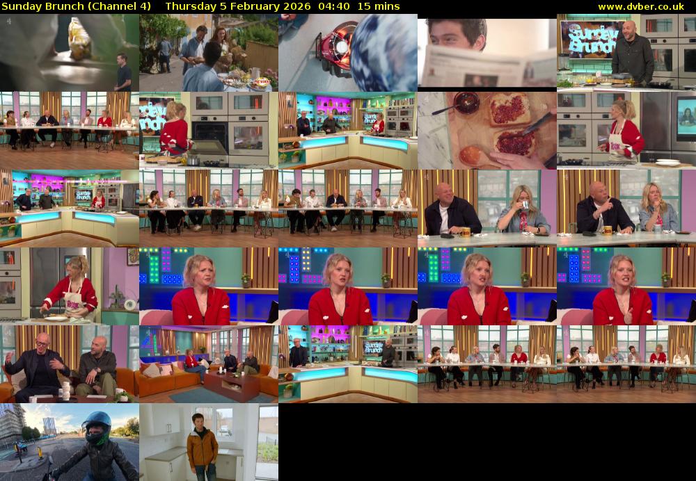 Sunday Brunch (Channel 4) Thursday 5 February 2026 04:40 - 04:55