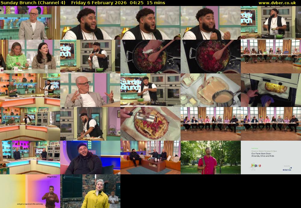 Sunday Brunch (Channel 4) Friday 6 February 2026 04:25 - 04:40