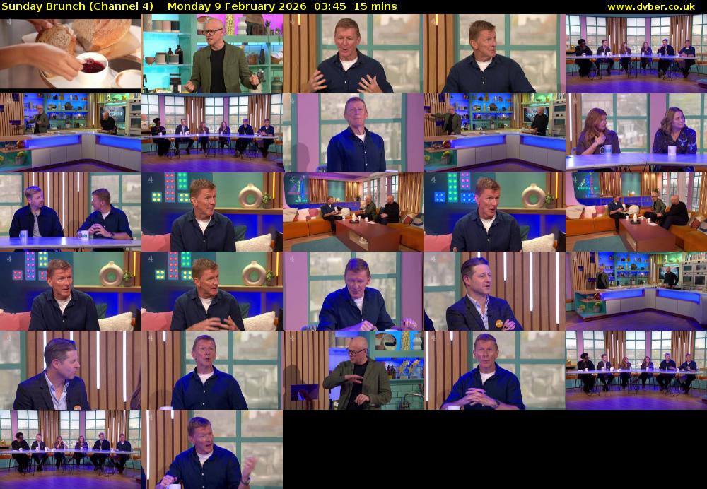 Sunday Brunch (Channel 4) Monday 9 February 2026 03:45 - 04:00
