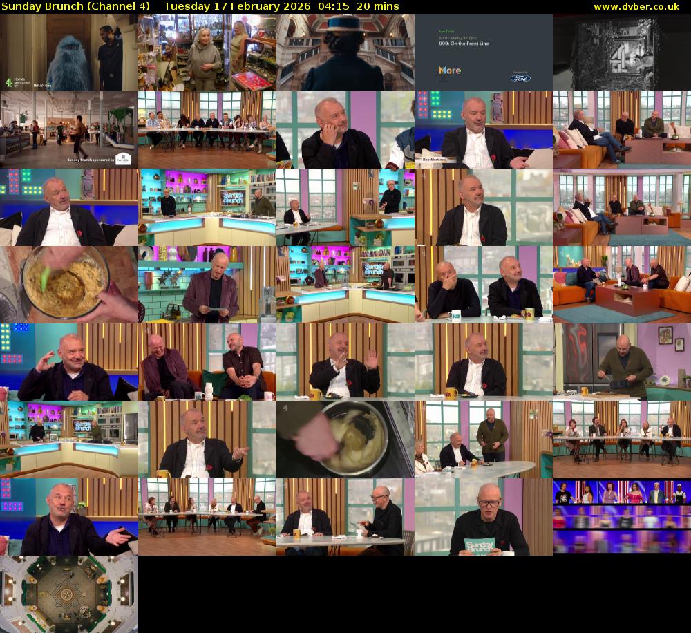 Sunday Brunch (Channel 4) Tuesday 17 February 2026 04:15 - 04:35