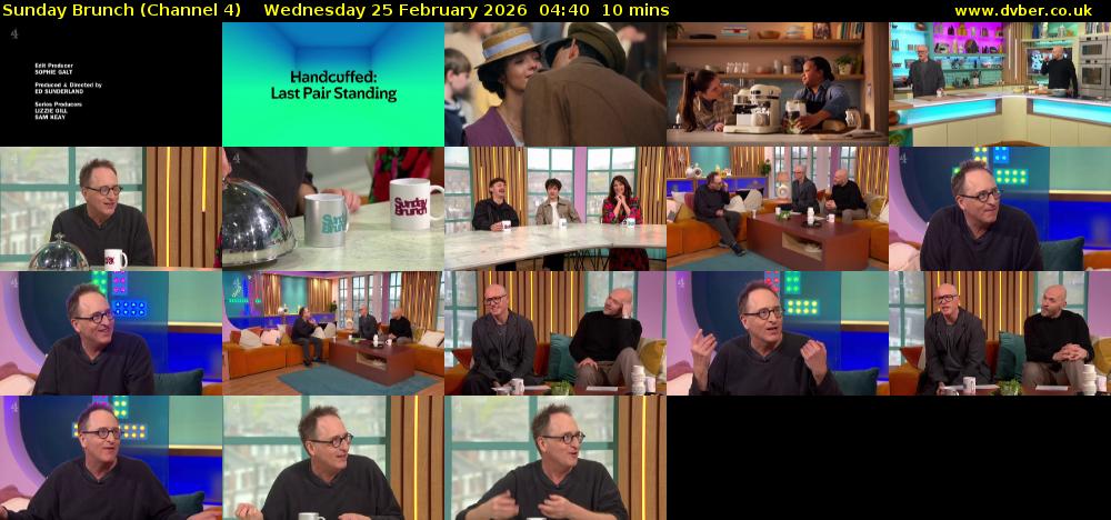 Sunday Brunch (Channel 4) Wednesday 25 February 2026 04:40 - 04:50