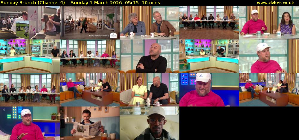 Sunday Brunch (Channel 4) Sunday 1 March 2026 05:15 - 05:25