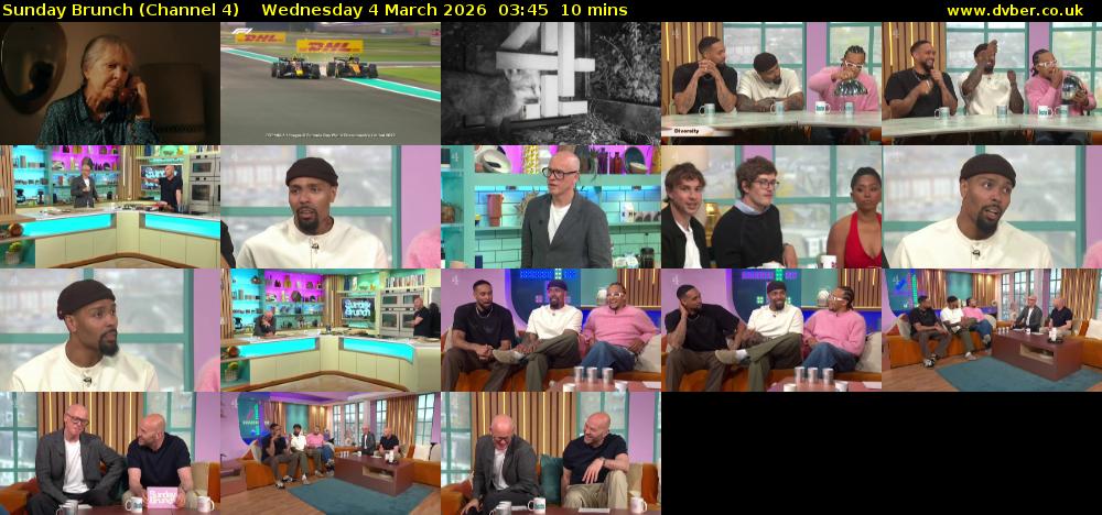Sunday Brunch (Channel 4) Wednesday 4 March 2026 03:45 - 03:55
