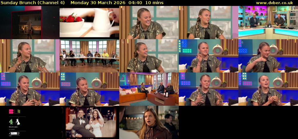 Sunday Brunch (Channel 4) Monday 30 March 2026 04:40 - 04:50
