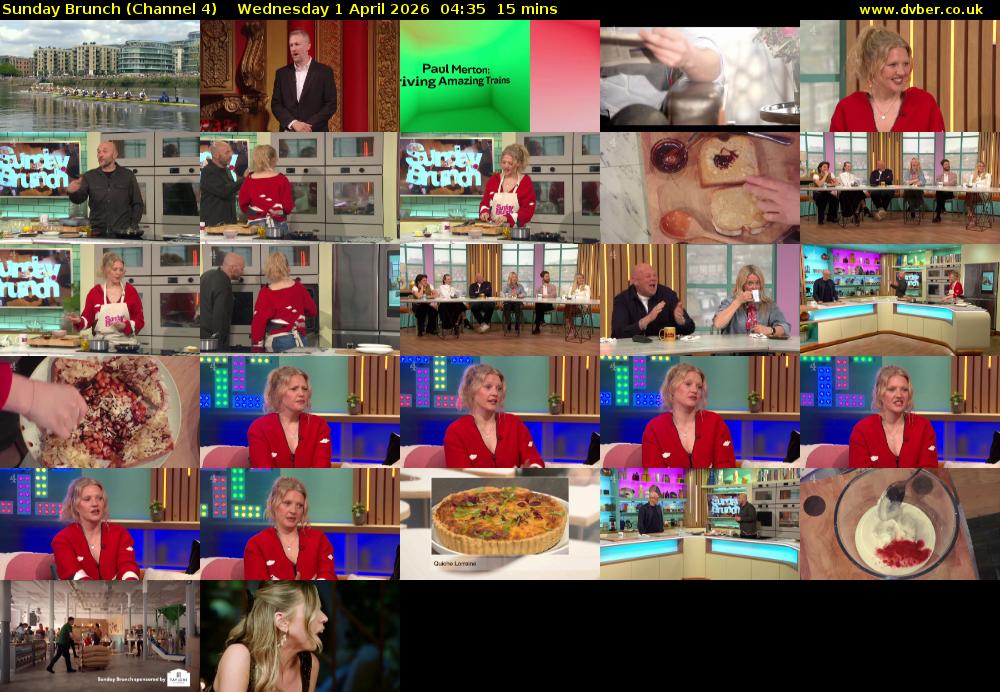 Sunday Brunch (Channel 4) Wednesday 1 April 2026 04:35 - 04:50