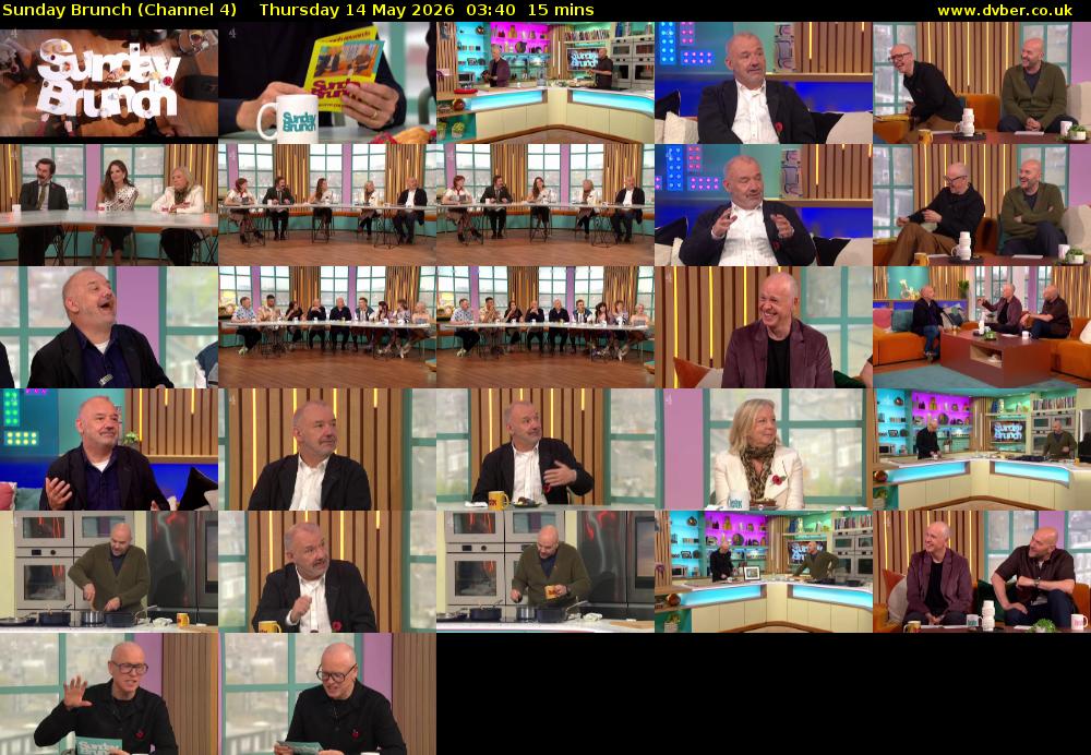 Sunday Brunch (Channel 4) Thursday 14 May 2026 03:40 - 03:55