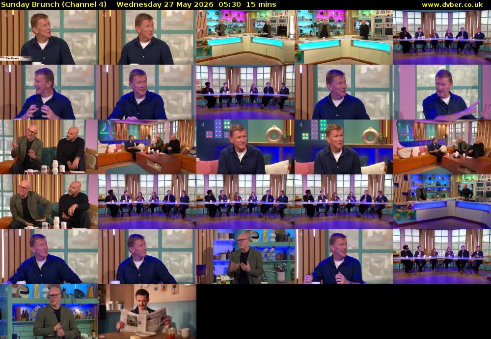 Sunday Brunch (Channel 4) Wednesday 27 May 2026 05:30 - 05:45